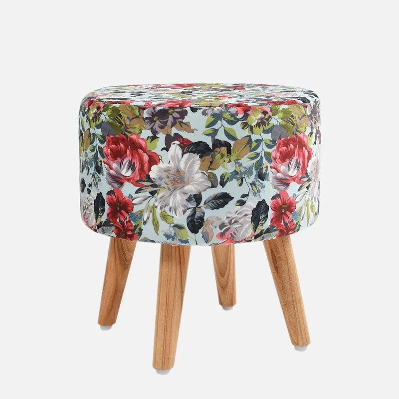 Bloomrise Floral Velvet Ottoman - Multicolor media 3