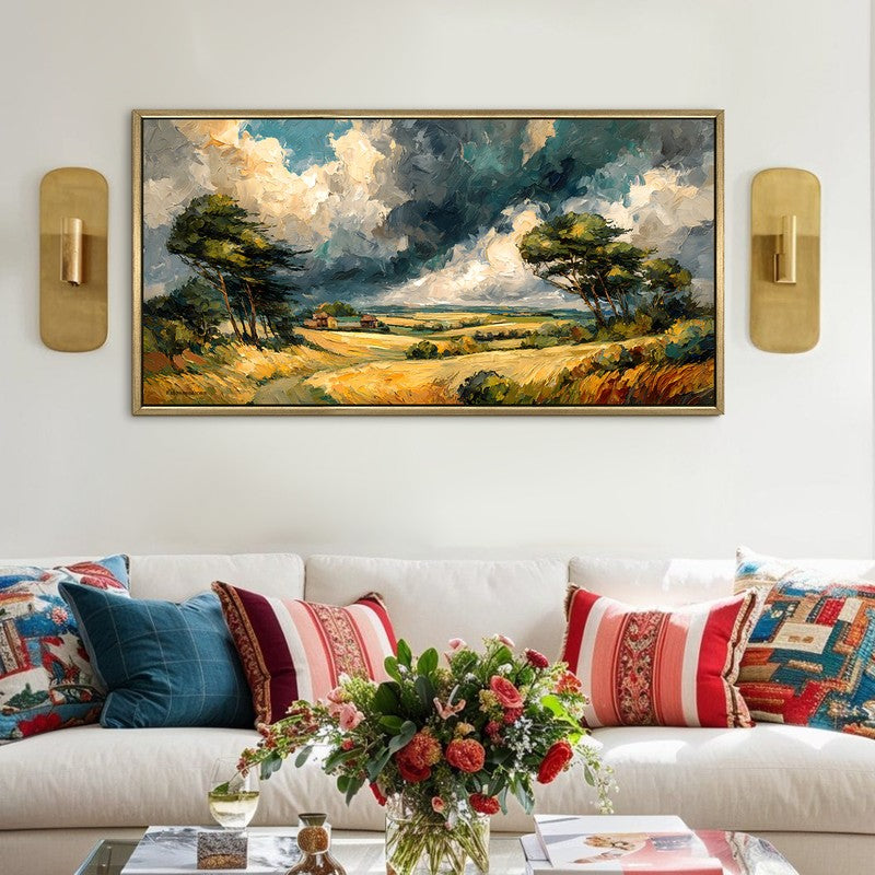Windward Fields Canvas Wall Painting With Frame