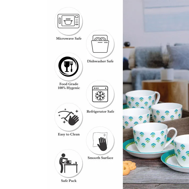 Sonaki Fleurista Cup & Saucer (180 mL Each) - Set of Six media 4