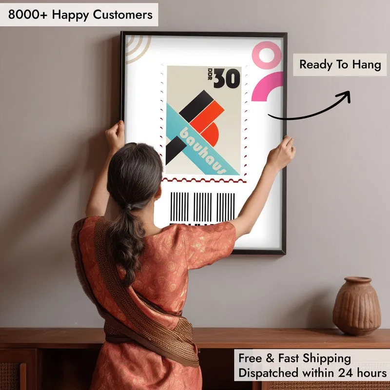 Postal Stamp Archival Canvas Wall Art - Black Frame media 6