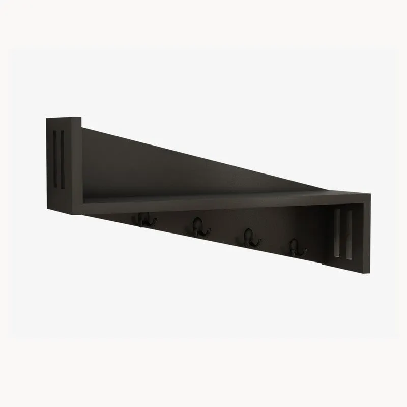 Minimalist Wooden Wall Key Holder - Black media 3