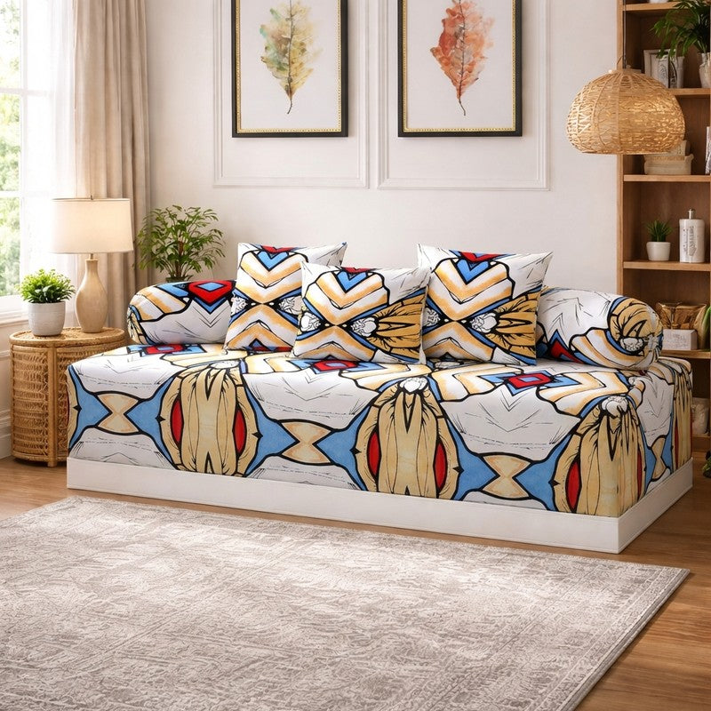 Artiva Printed Diwan Set - Six Piece Set