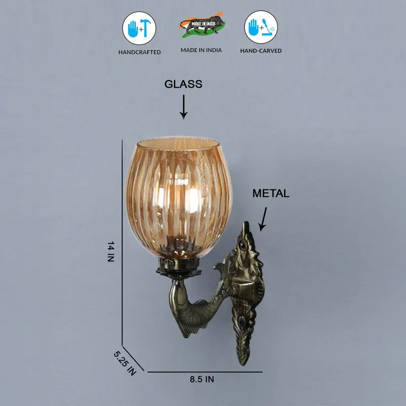 Elegant Glow Antique Glass Wall Lamp media 8