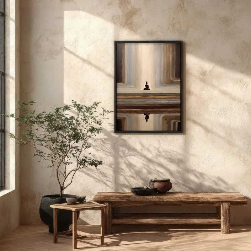 Buddha Calm Reflection Archival Paper Wall Painting With Black Frame media 5