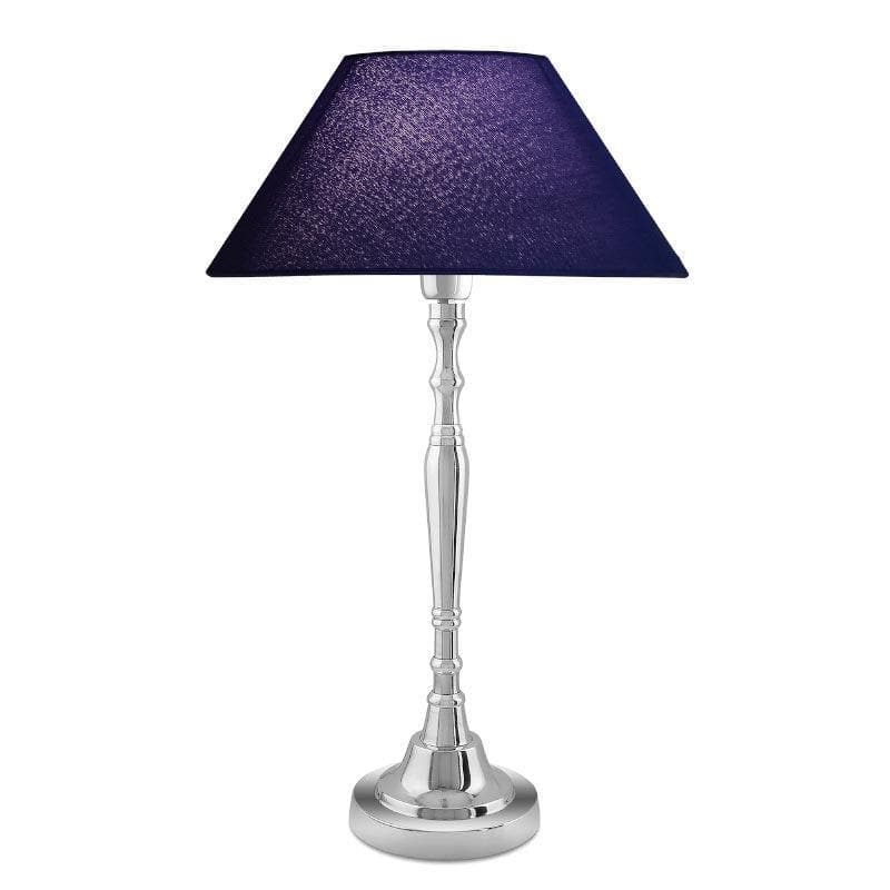 Zenith Glow Fabric Table Lamp - Silver,Blue media 4