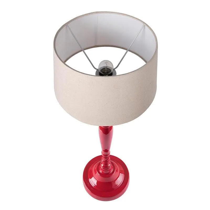 Eclectic Rouge Fabric Table Lamp - Red,White media 3