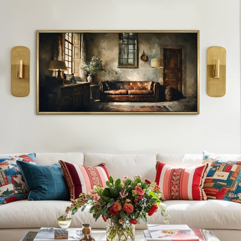 Warm Shadows Canvas Wall Painting With Frame