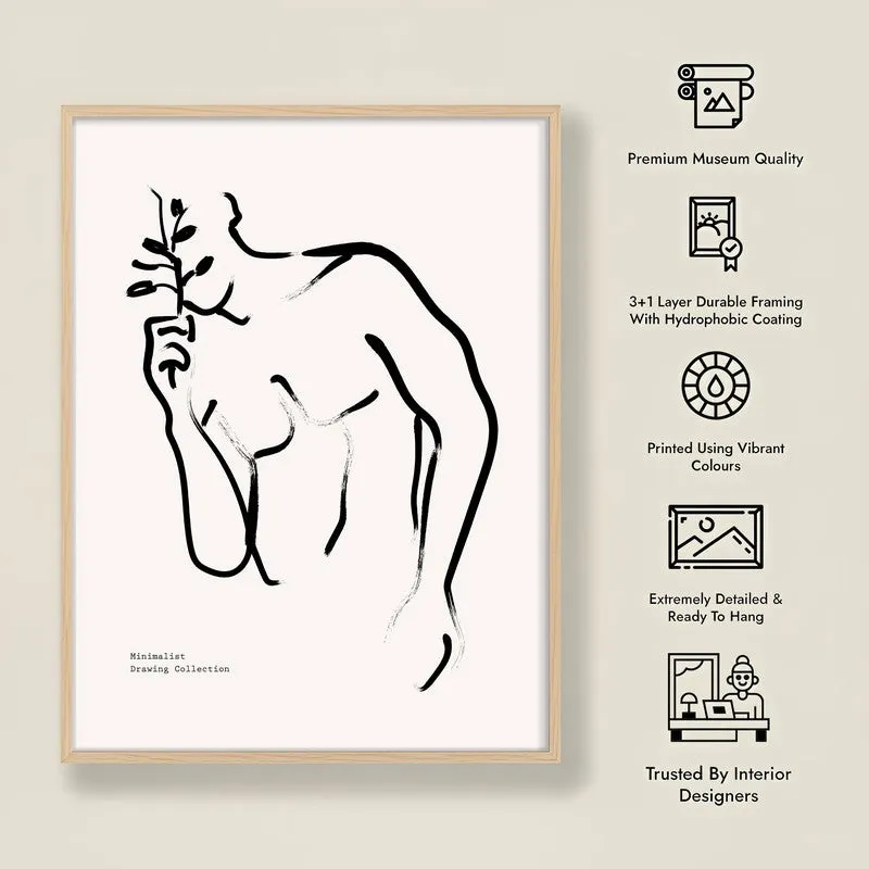Tender Veil Canvas Wall Painting With Brown Frame media 10