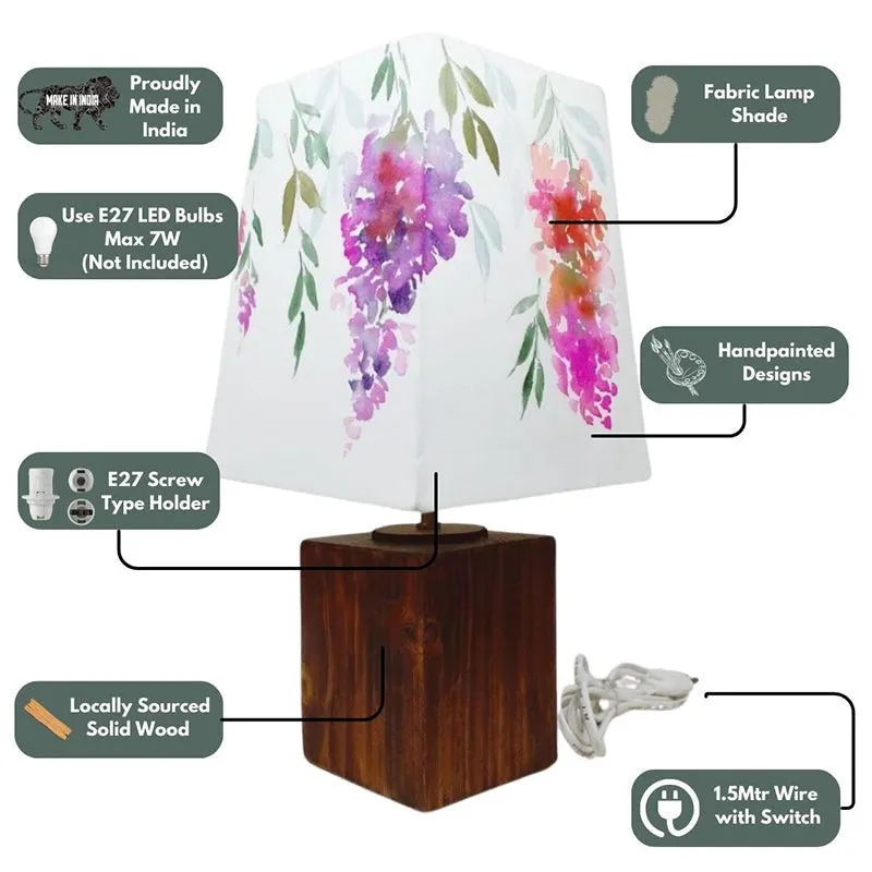 Lush Cascade Handpainted Fabric Table Lamp - Multicolor media 4