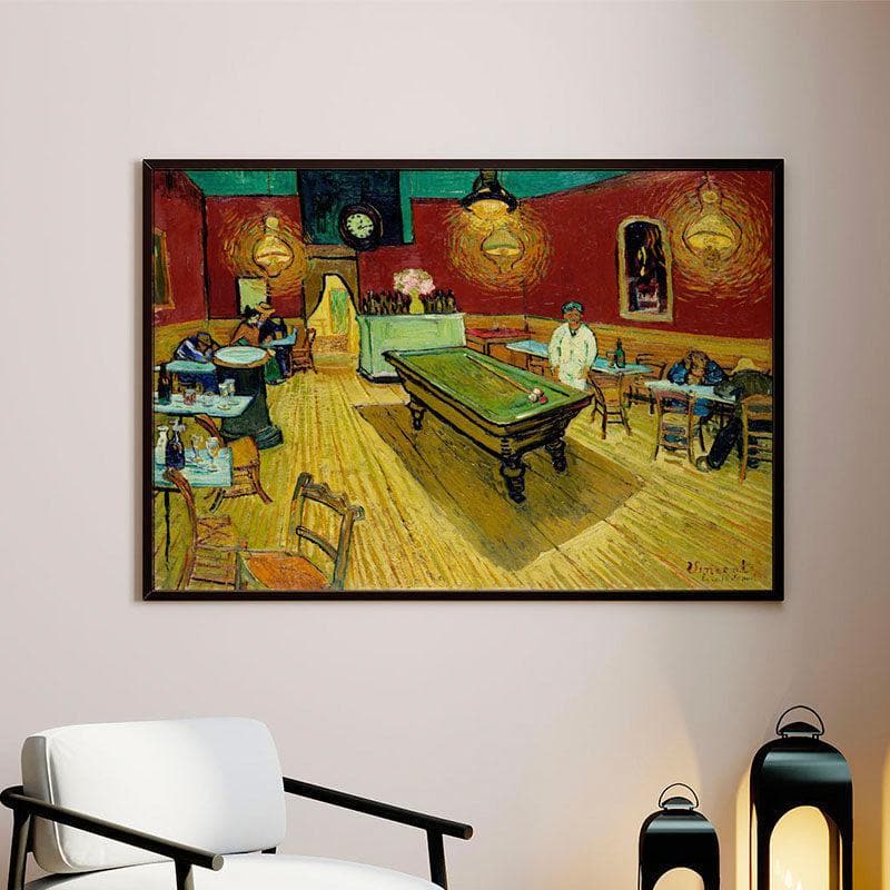 The Night Cafe Canvas Painting By Vincent Van Gogh - Black Frame