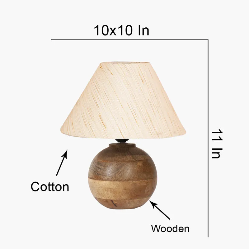 Cotin II Orb Cotton Table Lamp - OffWhite,Brown media 7