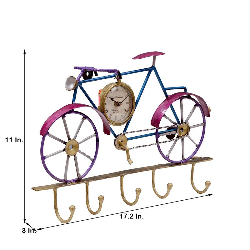 Multi Utility Cycle Key Holder Metal Table Clock media 7