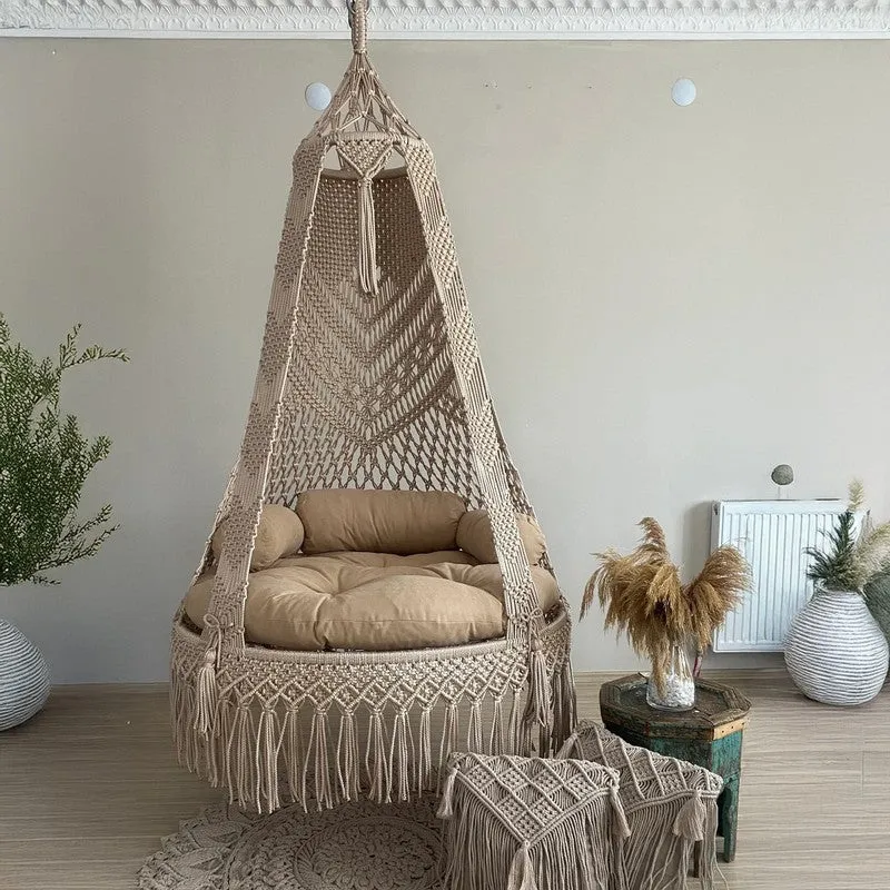 Elyno Macrame Swing Chair media 1