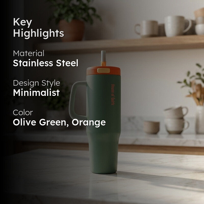 AuraGrip Stainless Steel Tumbler (1200 ML) - Olive Green media 2