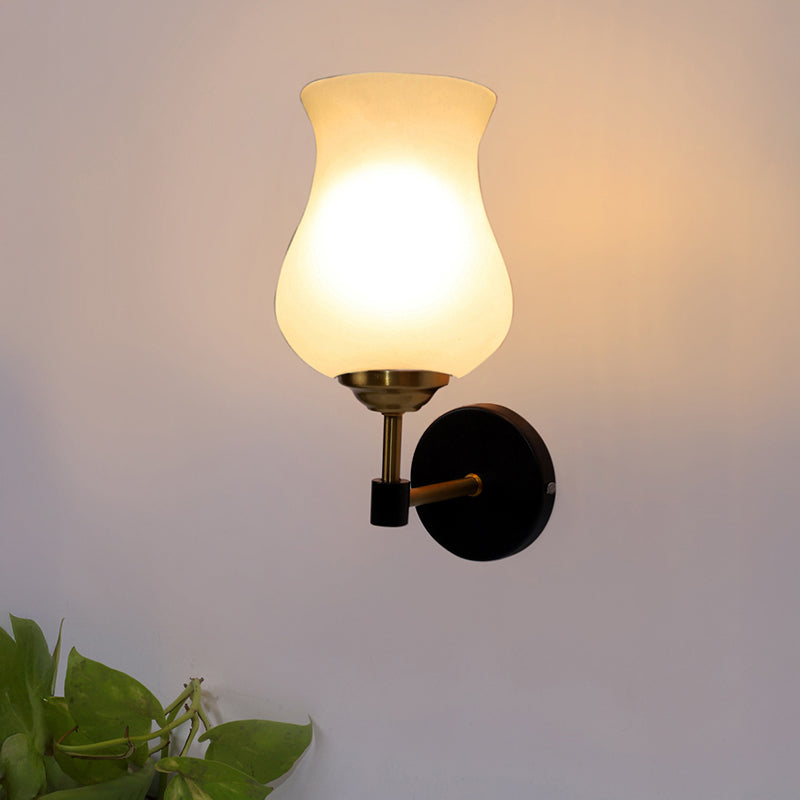 Argent Glass & Steel Wall Lamp - Black