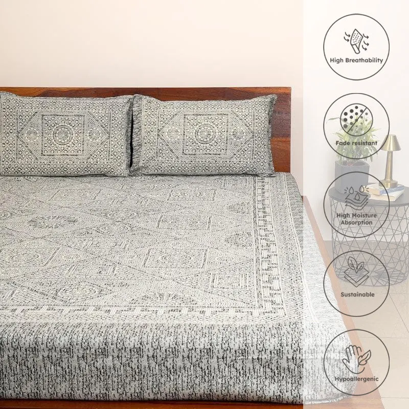 Sleepy Caper Cotton Bedsheet (Sky Blue) - 180 TC media 3