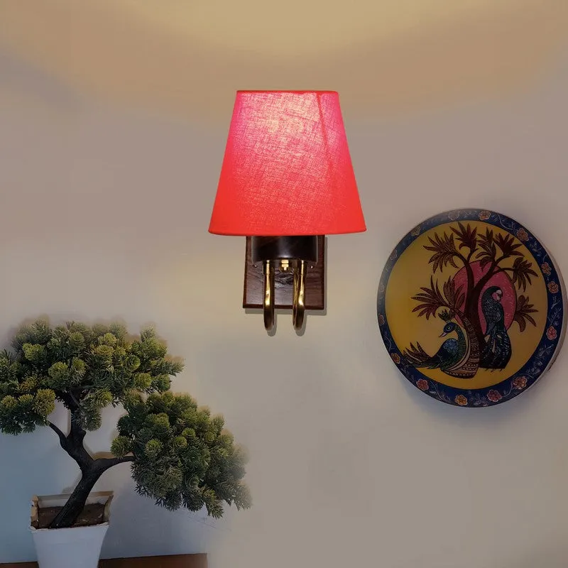 Gilded Arch Decorative Cotton Wall Lamp - Red media 4