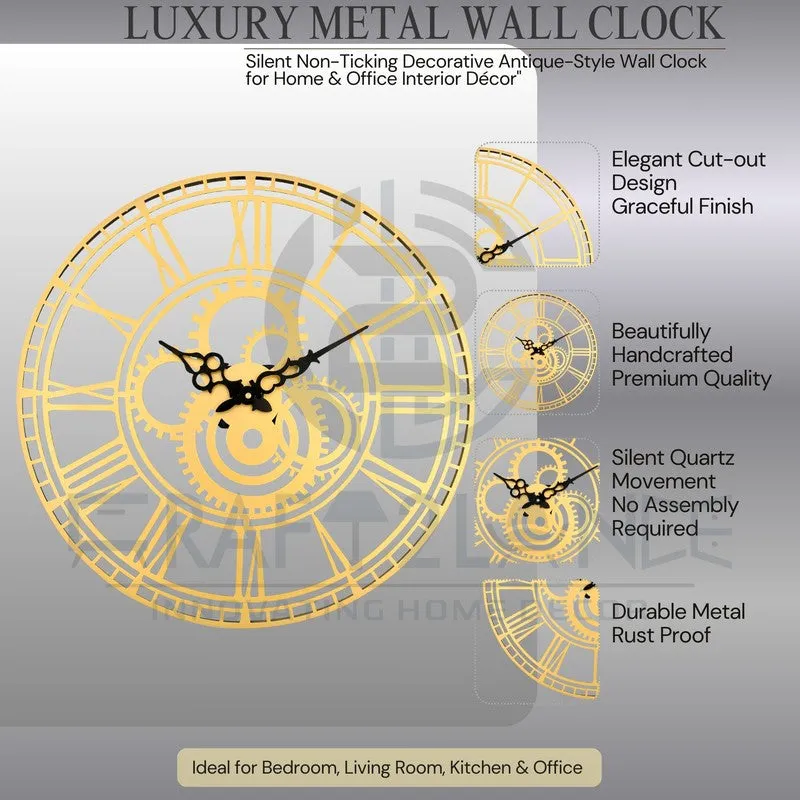 Lapsed Silent Wall Clock - Gold media 7