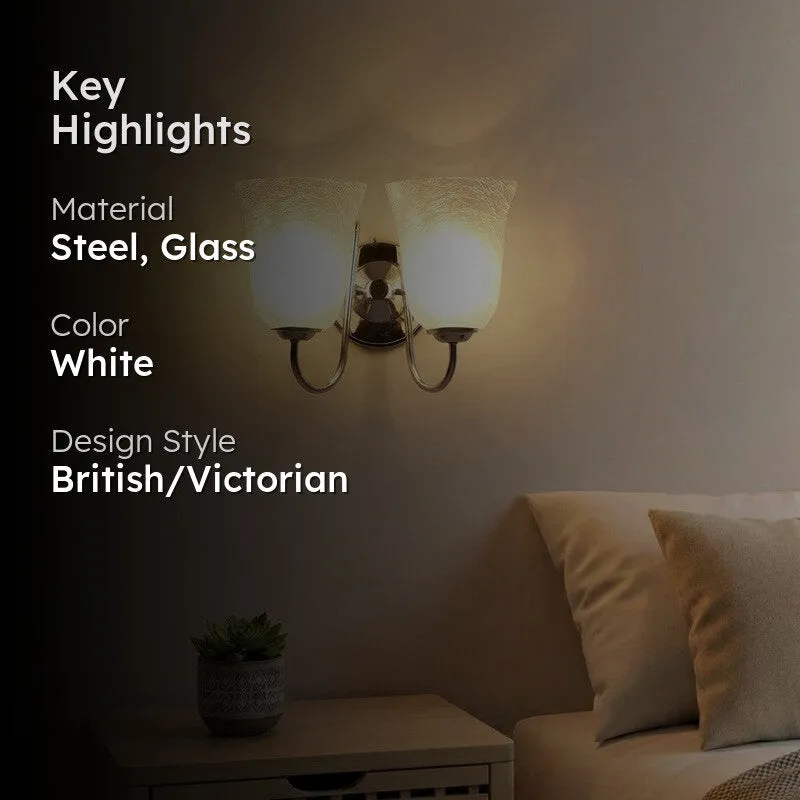 Crystal Bloom Steel Base Glass Wall Lamp media 2