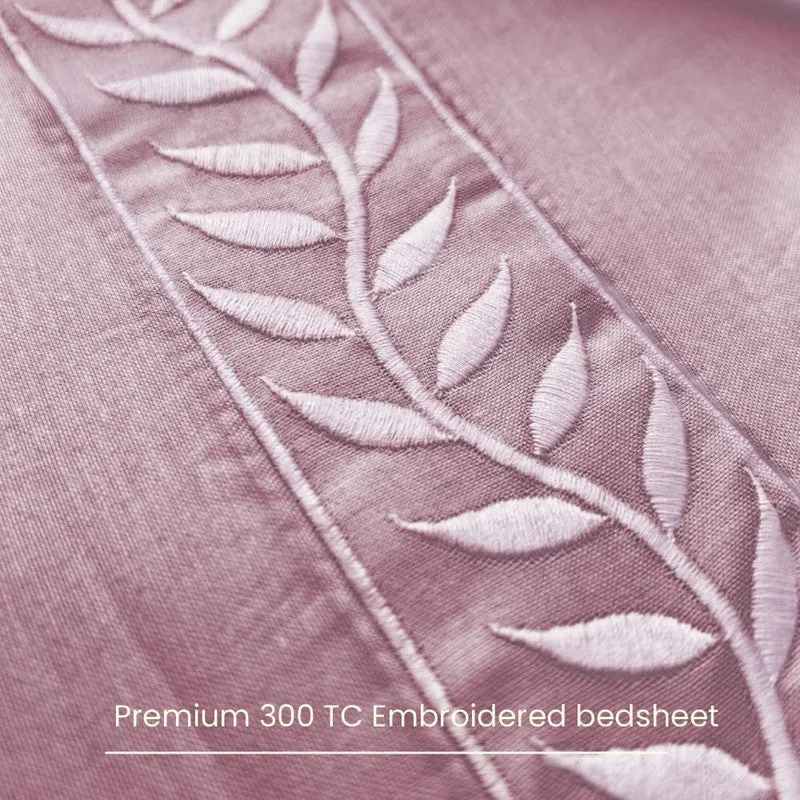 Urban Space Solid Comfort Cotton Bedsheet (Pink) - 300 TC media 8