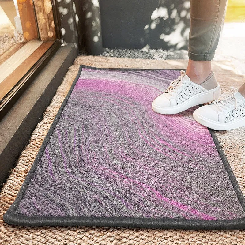 Iris Abstract Nylon Door Mats - Purple,Pink media 1