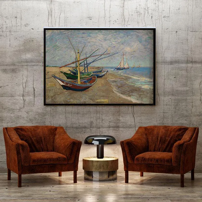 Fishing Boats By Vincent Van Gogh - Black Frame media 4