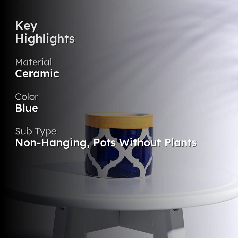 Ugaoo Pipe Rose Blue Ceramic Pot media 2
