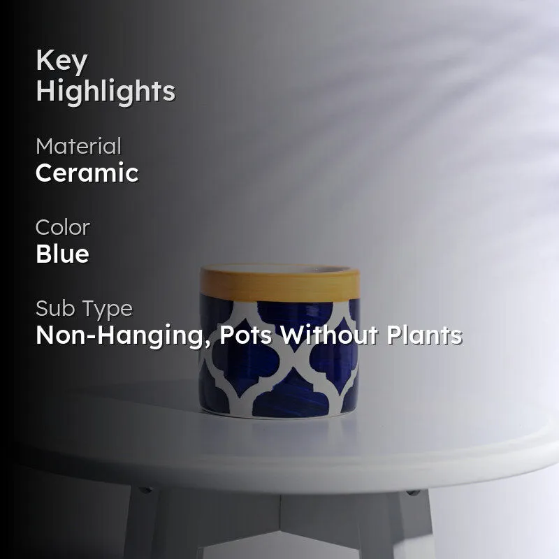 Ugaoo Pipe Rose Blue Ceramic Pot media 2