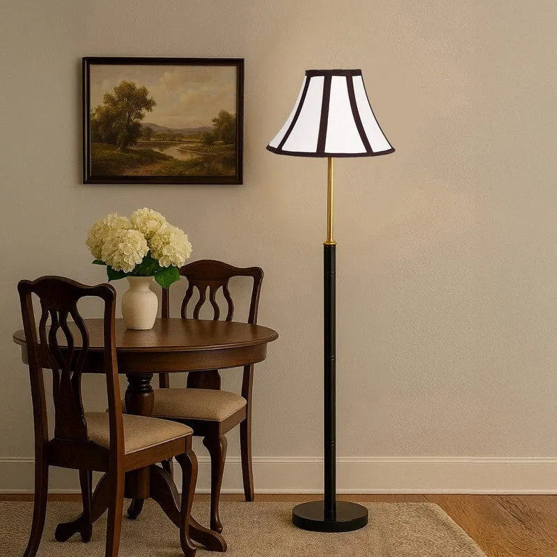 Silver Line Wooden Floor Lamp - White & Black media 4