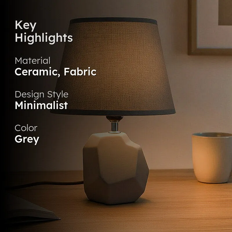 Aurora Glow Ceramic Table Lamp - Grey media 2