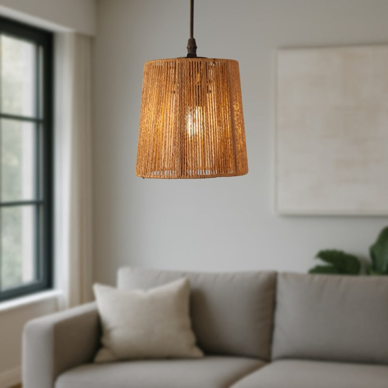 Zerron Ceiling Raffia Ceiling Lamp