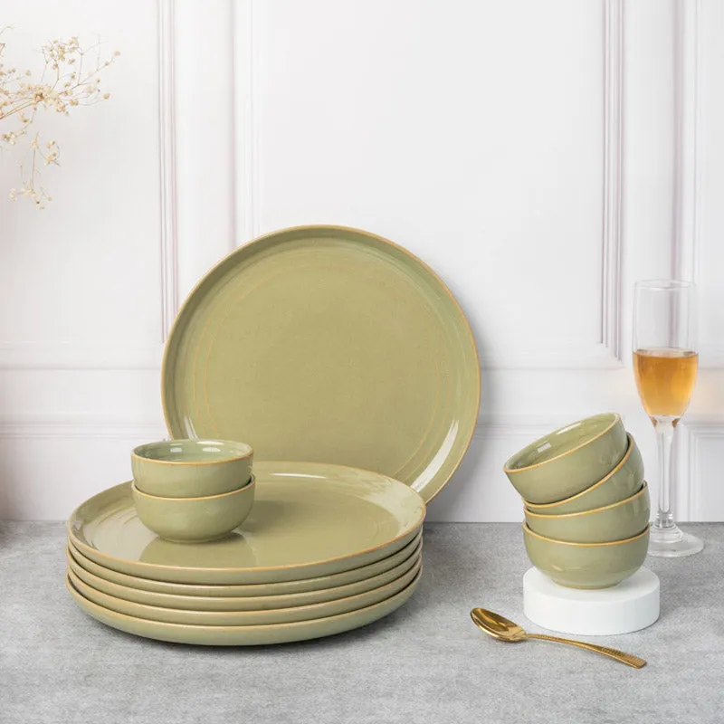 Estia Dining Set (Olive Green) - 12 Piece Set media 1
