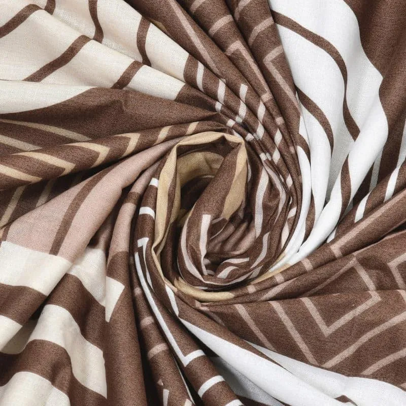 Geometric Gala Brown Cotton Dohar - 5