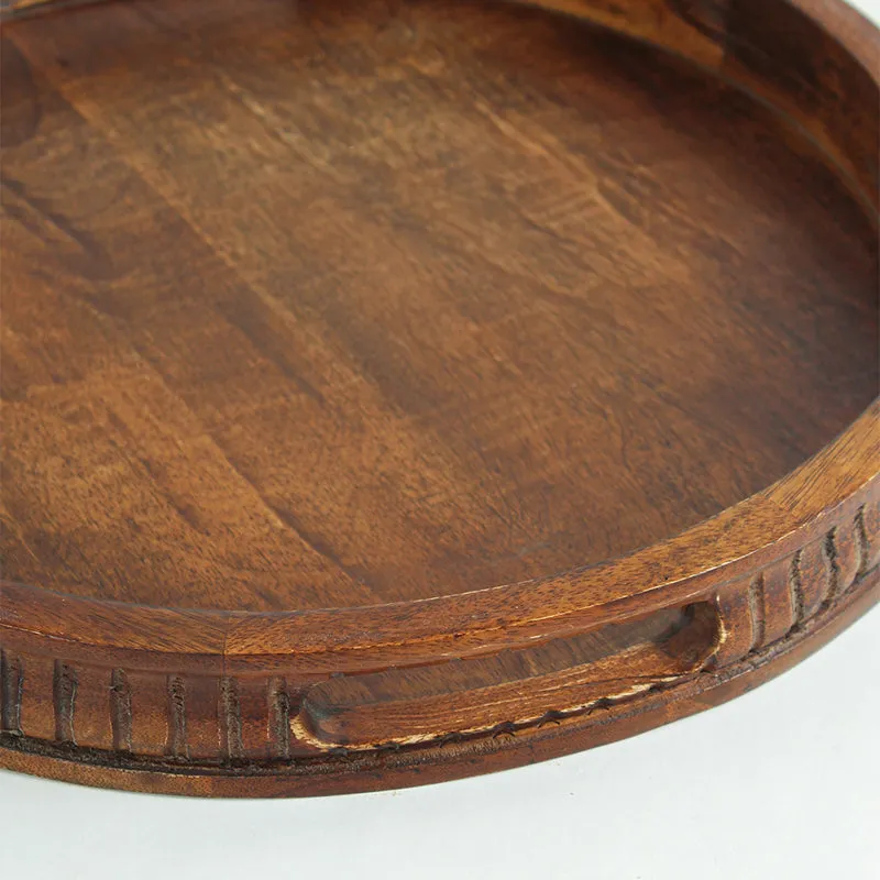 Wudiva Wood Serving Tray - Round media 4