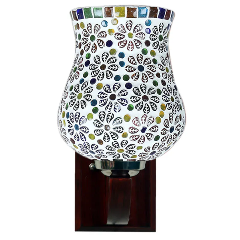 Shimmering Mosaic Wooden Wall Lamp media 6