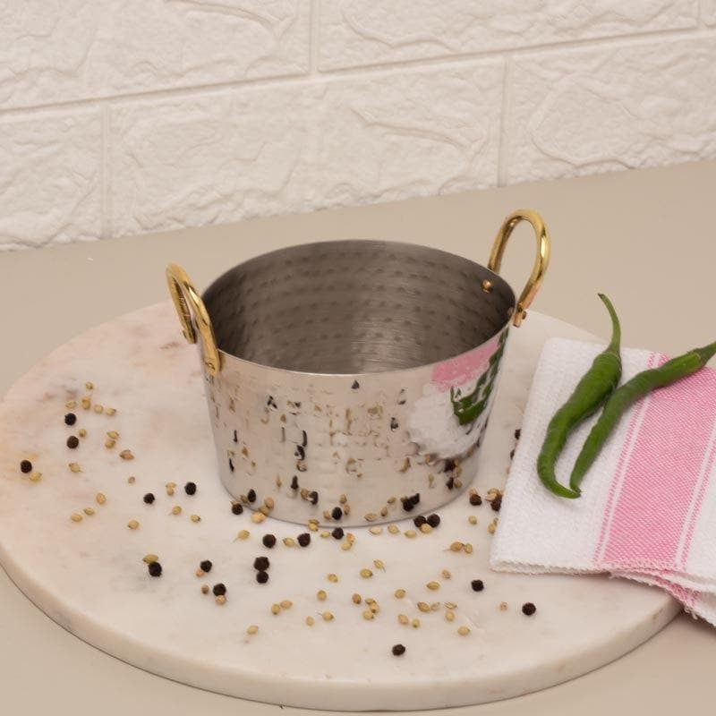 Vintage Allure Hammered Oval Serving Pot - 600 ML media 3