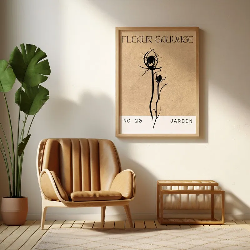 Raw Flora Canvas Wall Painting With Brown Frame media 6