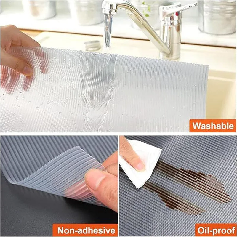 Transparent Kitchen Plastic Shelf Liner Mat - Set Of Two media 7