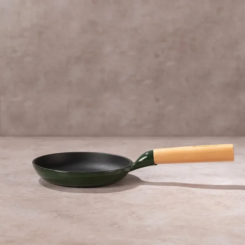 Cumin Co Enamel Cast Iron Frying Pan (Green) - 750 mL media 5