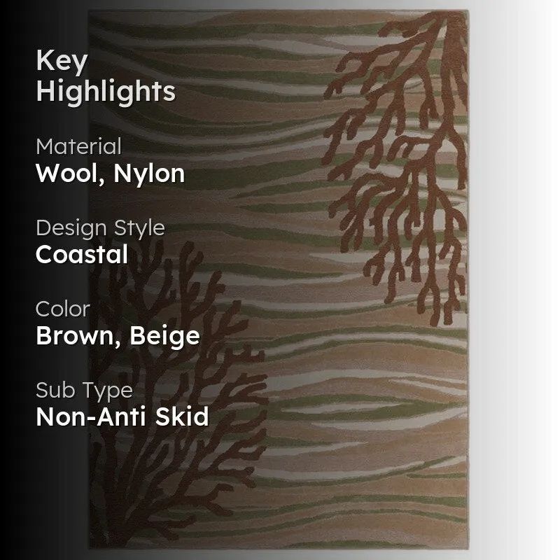Coral Hand Tufted Dream Abstract Wool & Nylon Carpet - Brown media 2
