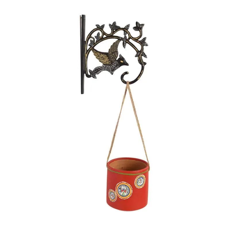 Red Wrap Terracotta Hanging Planter media 4