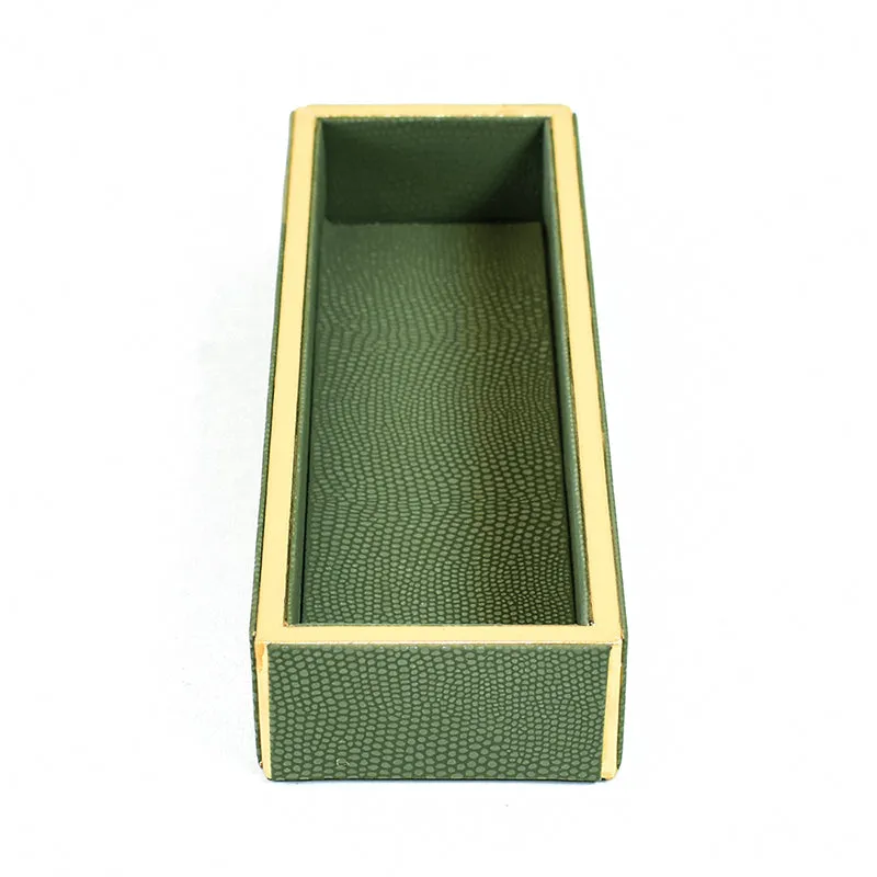 Tisquo Faux Leather Cutlery Tray - Olive Green media 6