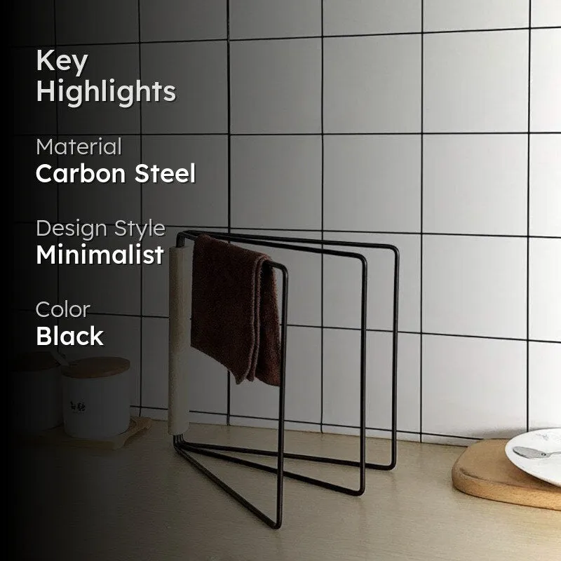 Wipe Mate Black Foldable Napkin Holder - Modern Carbon Steel Design media 2