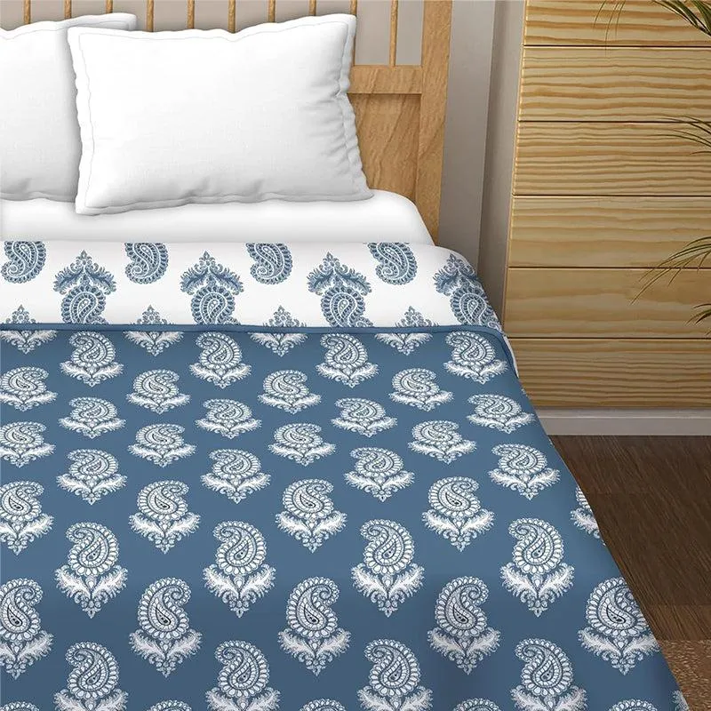 Jaamni Reversible Cotton Dohar (Blue)  - 180 GSM media 4