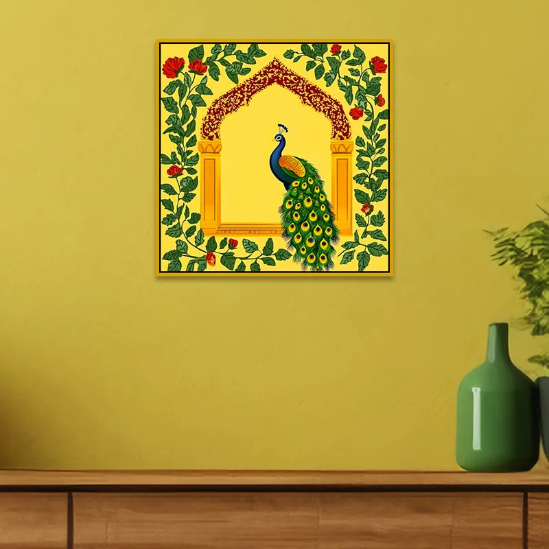 Mayura Jharokha Canvas Wall Art With Frame media 1
