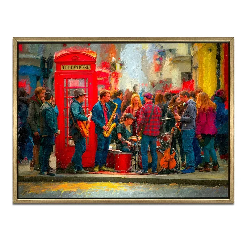 Red Booth Canvas Wall Painting With Frame media 3