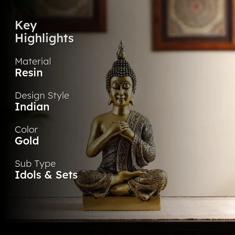 Ornate Meditating Buddha Showpiece media 2