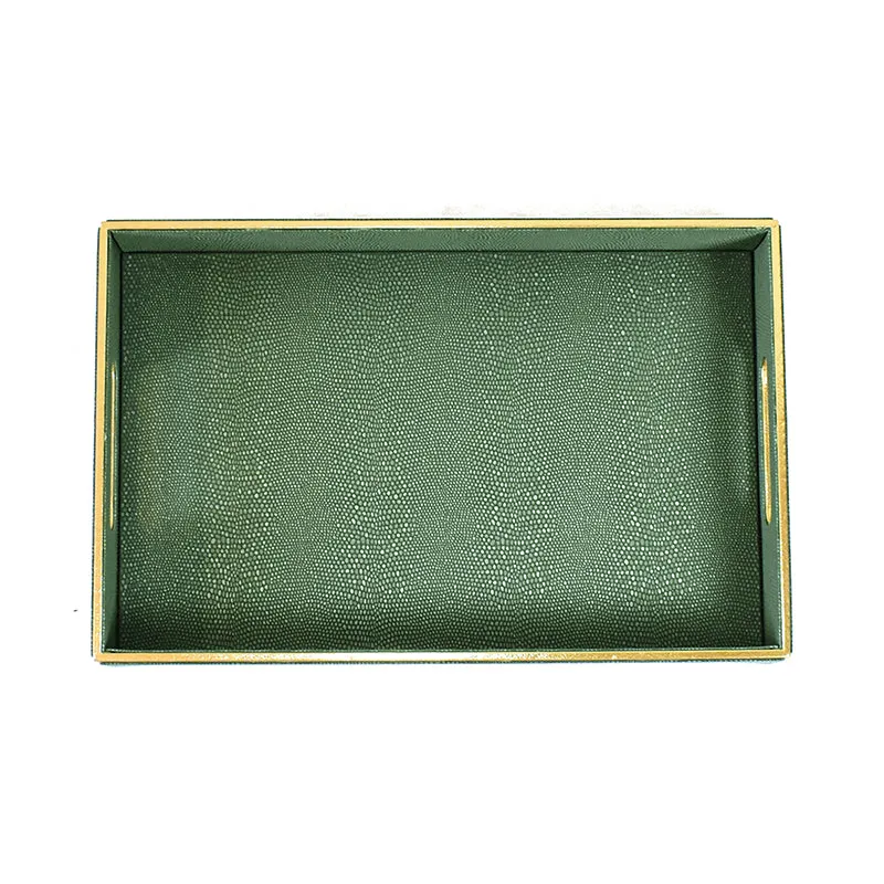 Tisquo Faux Leather Serving Tray (Olive Green) - Set Of Two media 5