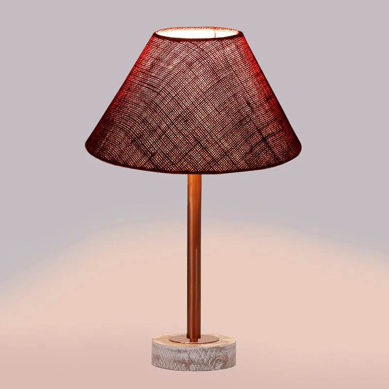 Sienna II Rodin Wooden Table Lamp - Maroon,Copper,White media 5