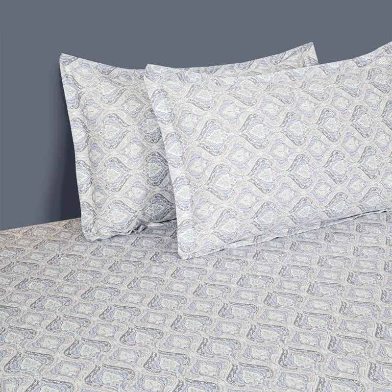 Swayam Suramya Blockprint Bedsheet (Blue) - 250 TC media 3